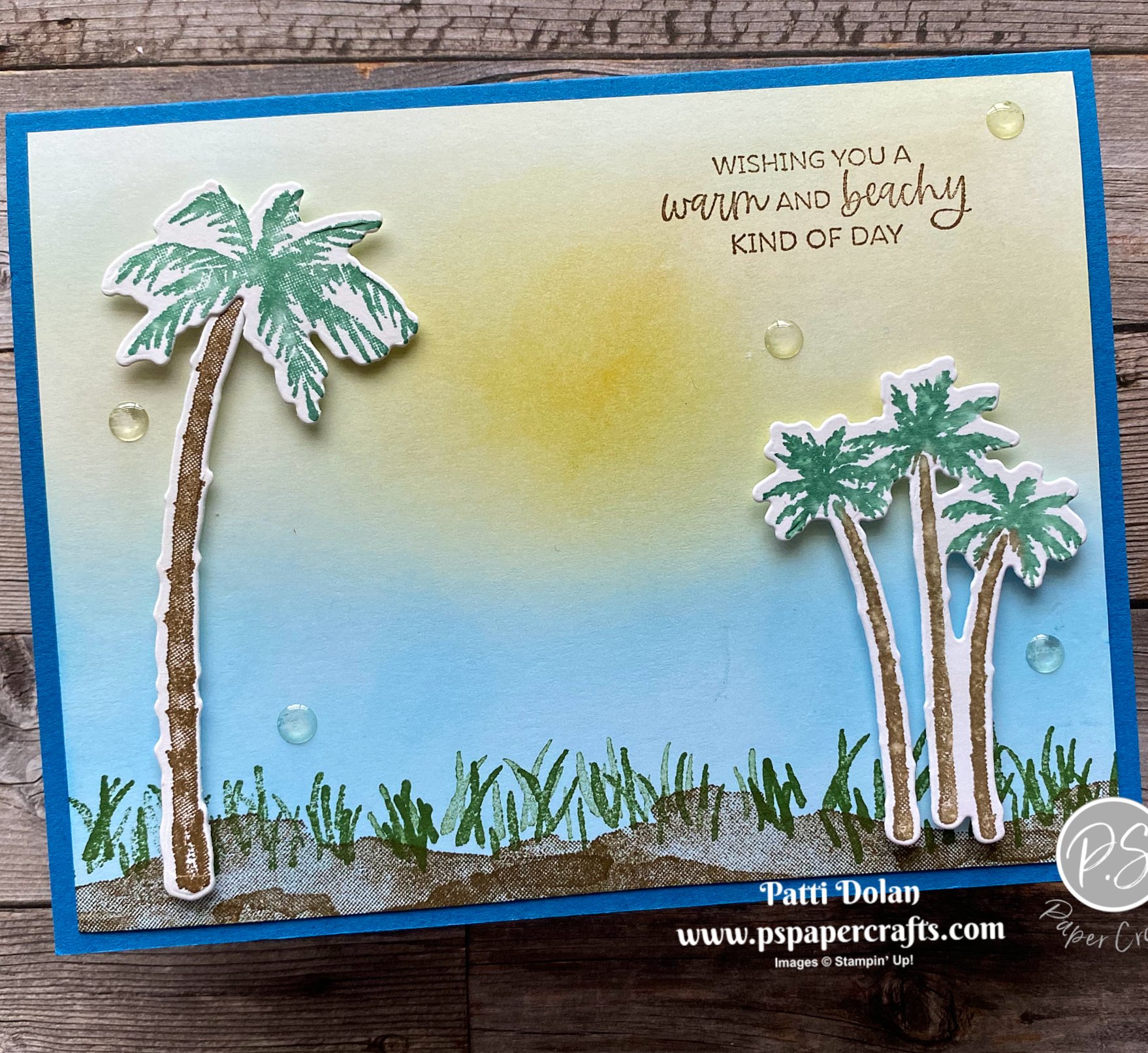 Paradise Palms Tropical Birthday Card — P.S. Paper Crafts